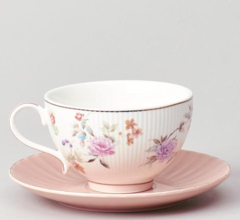 Чайный набор "ВРЕМЕНА ГОДА" на 2 персоны, 4 предметов (250 мл), розовый