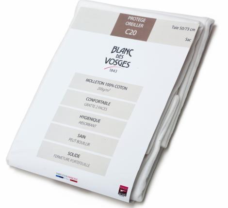 Чехол защитный на подушку "Blanc des Vosges" PROTECTION хлопок фланель, 65х65