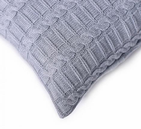 Наволочка вязаная "КОСЫ" 40x40, сумерки