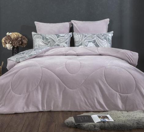 Постельное белье с одеялом "Kazanov.A." Тейра (аметист платина) Велюр/Egypt Cotton, Евро