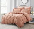 Постельное бельё "KARTEKS" VJ-09 варёный жаккард с рюшей, 2 спальный