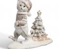 Статуэтка "КОТИК С ЕЛОЧКОЙ", 13х5,5х11,5 см