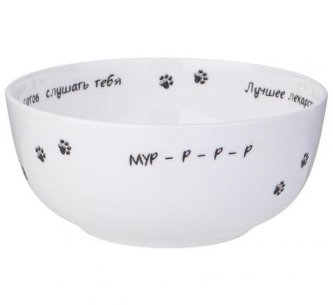 Салатник-тарелка суповая "БЕРИ КОТА" 750 МЛ 15,5*6,5 СМ (КОР=36ШТ.)