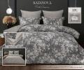 Постельное белье с одеялом "Kazanov.A." Эльба (бежевый графит) Велюр/Egypt Cotton, Семейный