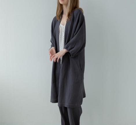 Халат Luxberry "Муслин и комфорт" графитовый, M