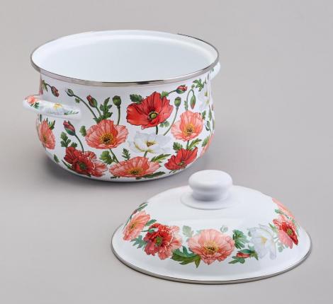 Кастрюля эмалированная с крышкой "МАКИ", 2.8 л