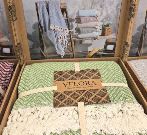 Плед двухцветный-2 "Velora Home" 200х230, фисташковый-зеленый