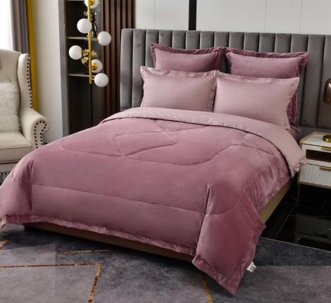 Постельное белье с одеялом "Sofi de Marko" Энрике (лиловый-м) Велюр, Семейный