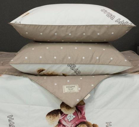 Постельное белье с одеялом "Kazanov.A." Мелвин (жемчуг капучино) Сатин, 1,5 спальный