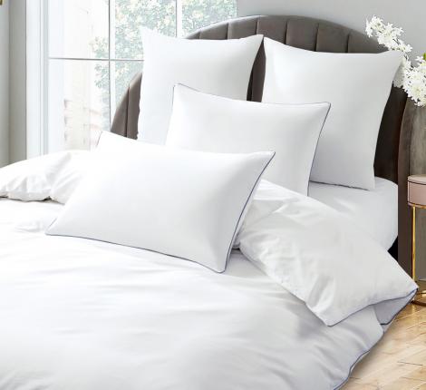 Постельное бельё "KARTEKS" сатин однотонный с кантом HK-01 (белый), 2 спальный