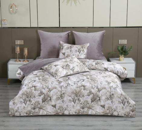 Постельное белье с одеялом "Kazanov.A." Хиллари (капучино) Велюр/Egypt Cotton, Евро