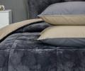 Постельное белье с одеялом "Kazanov.A." Sheffild Premium (графит песочный) Велюр/Сатин, Евро