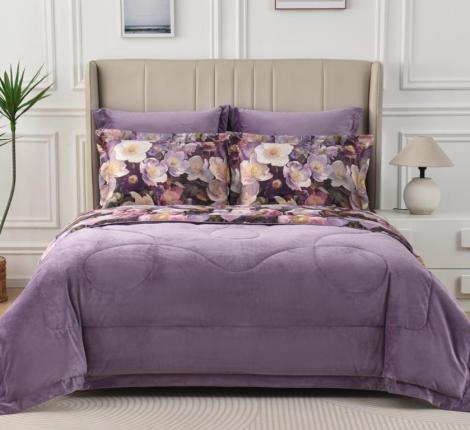 Постельное белье с одеялом "Sofi de Marko" Ренато №6 Велюр/Сатин, 1,5 спальный