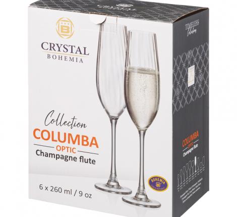 Набор бокалов для шампанского 6 штук &quot;COLUMBA OPTIC&quot; 260 мл