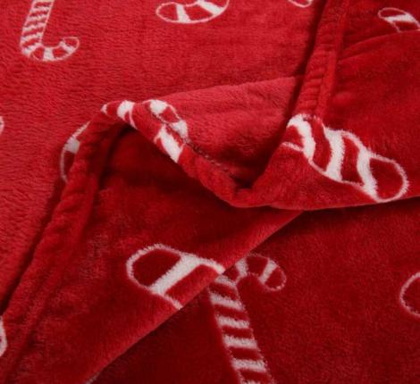 Плед "Sofi de Marko" Christmas Сandy (красный) Велсофт, 150х200
