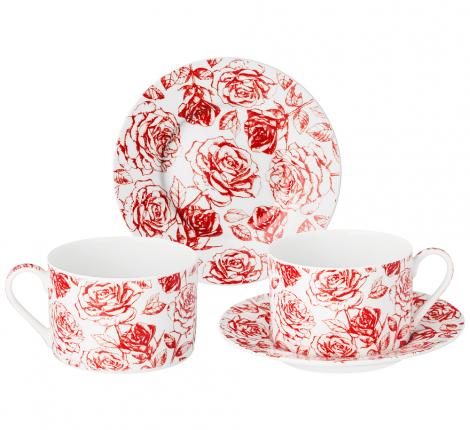 Чайный набор "ROSES" на 2 персоны, 4 предмета (200 мл)