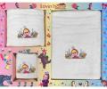 Набор бамбуковых полотенец "LOVIN HOME" Маша и медведь 3шт.(30*50, 50*90, 70*140), белка+заяц