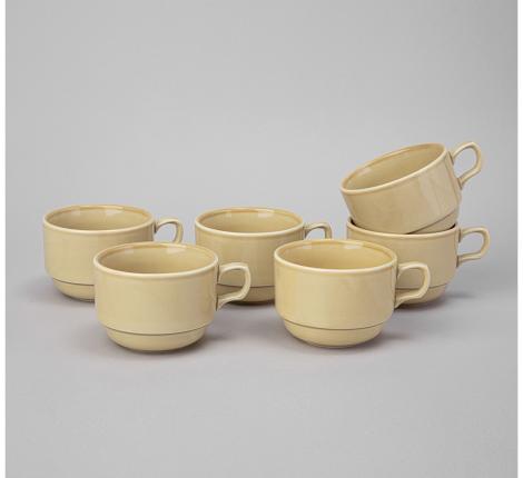 Набор чайных чашек 6 штук "TINT", 250 мл (жёлтый)