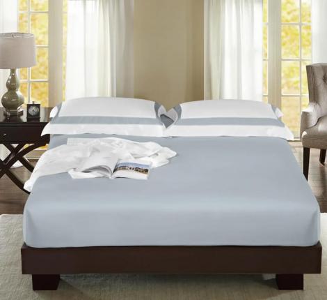 Простыня на резинке Sharmes 140х200, пастельно-синий