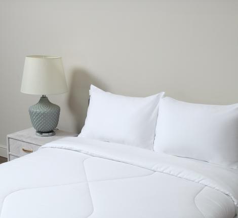 Постельное белье с одеялом "Sofi de Marko" Эльмира (белая) Сатин, 1,5 спальный