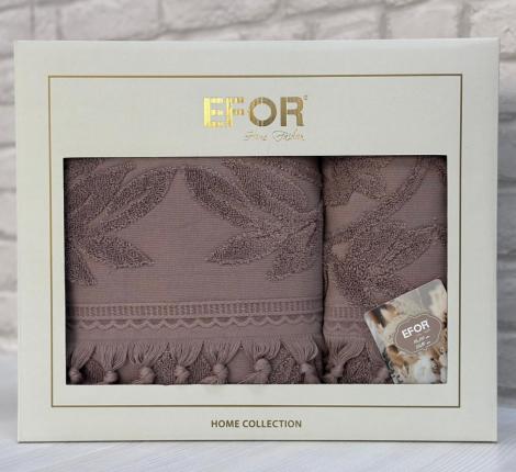 Набор махровых полотенец EFOR (50*90, 70*140) BARBERY NEW COTTONI (кофейный)