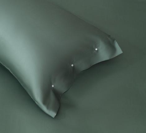 Постельное белье с одеялом "Sofi de Marko" Premium Mako (тем зеленый) Сатин ДеЛюкс, Евро