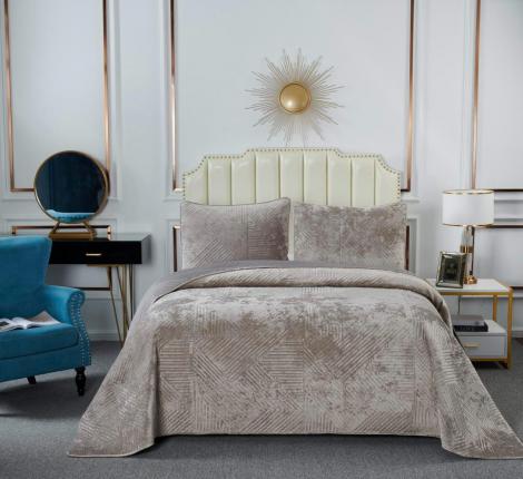 Покрывало "Sofi de Marko" Патрисия (бежевая 1) Велюр, 240х260