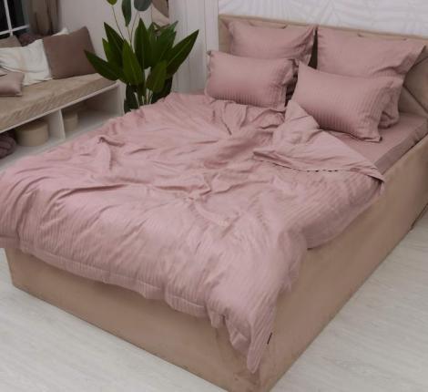 Постельное белье "Sofi de Marko" Моне (чайная роза) Страйп Сатин, 1,5 спальный