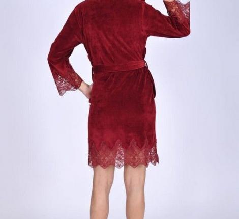 Халат женский "NUSA" Niki Kadife 0483 бордо, L/XL