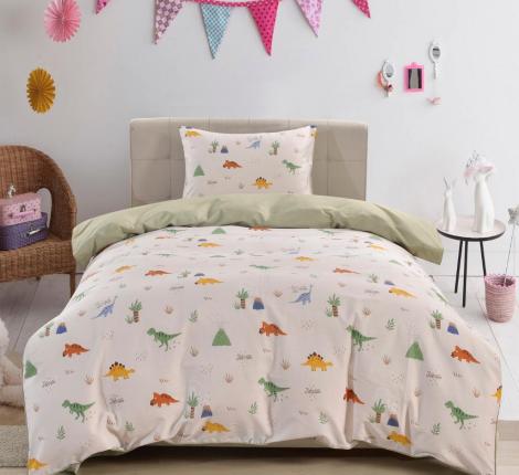 Постельное белье детское "Sofi de Marko" Динозаврики (зеленый) Сатин, 1,5 спальный