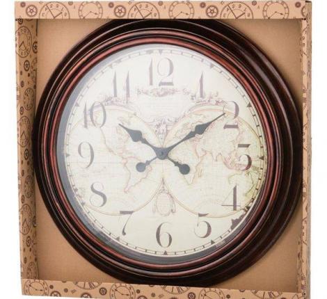 Часы настенные кварцевые "WORLD MAP", диаметр 50 см