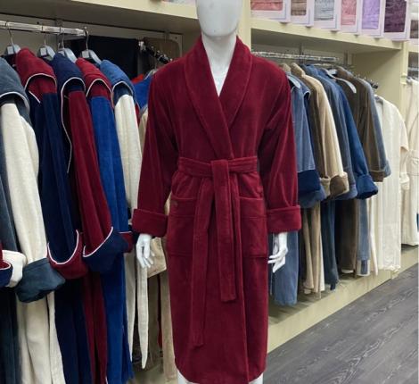 Халат мужской трига шалька "AMBIELLA  A-1160" бордовый, 3XL