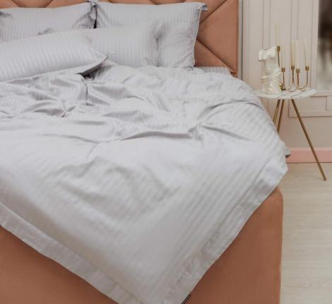 Постельное белье "Sofi de Marko" Моне (серый) Страйп Сатин, 1,5 спальный