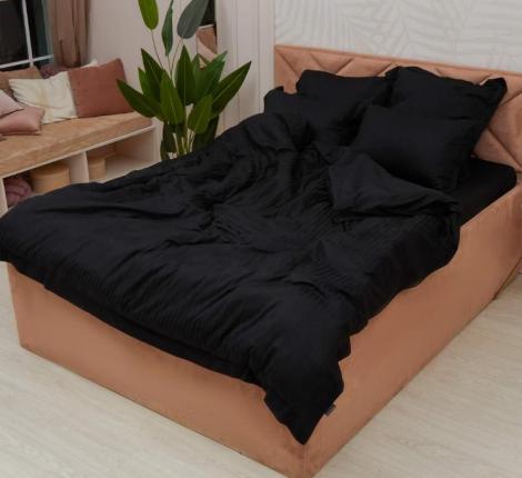 Постельное белье "Sofi de Marko" Моне (черный) Страйп Сатин, 1,5 спальный