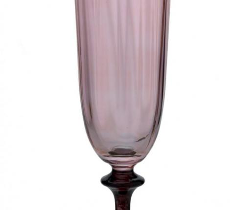 Набор бокалов для шампанского 4 штуки  "Angelica-03" (розовый) стекло, высота 25 см