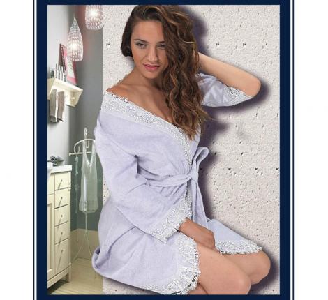 Халат женский махровый Maison D'or "MARVEL" фиолетовый, M(46)-L(48)