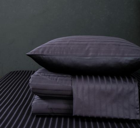 Постельное белье "Kazanov.A." Stripe Le-Man (графит сапфир) Страйп Сатин, Евро