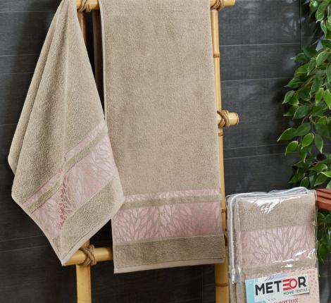 Комплект махровых полотенец "METEOR" (50x90/1)(70х140/1) 2 шт. ZEREN, коричневый