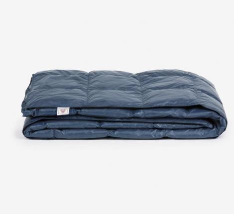 Дорожный плед пуховый "TRAVEL PLAID GRASS INDIGO", 140х200