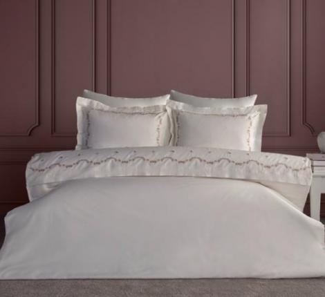 Постельное бельё "DANTELA VITA" сатин с вышивкой MINOA (кремовый), Евро