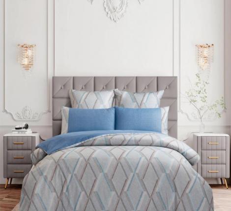 Постельное бельё "KARTEKS" жаккардовый сатин АКВАРЕЛЬ CVP 05, Евро