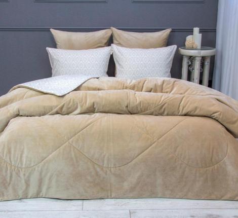 Постельное белье с одеялом "Kazanov.A." Массимо (бежевый) Велюр/Egypt Cotton, 1,5 спальный