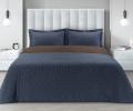 Покрывало PMO-56 синий-коричневый, Евро (230х250) 2 наволочки (50х70)