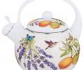 Чайник эмалированный со свистком "ПРОВАНС ЛИМОНЫ", 2,2 л