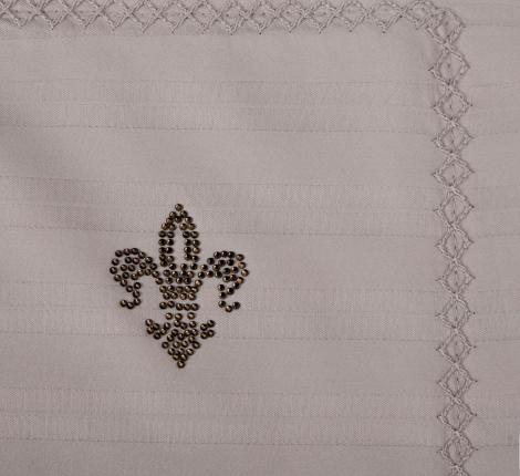 Постельное белье "Kazanov.A." Stripe Royal (бежевый крем) Страйп Сатин, Евро