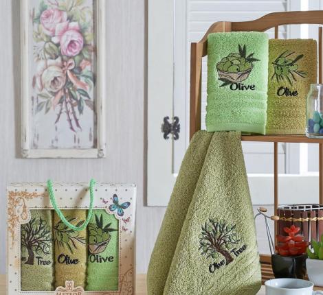 Салфетки махровые "METEOR" 30*50 (3 шт.) OLIVE