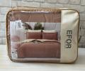 Постельное бельё c одеялом EFOR SATEN KREM/KAHVE (кремово-коричневый), Евро