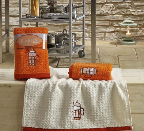 Кухонные полотенца &quot;KARNA&quot; LEMON 45x65 1/2 Оранжевый, V2
