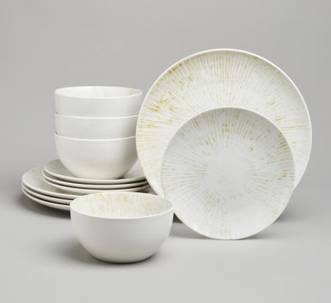 Набор посуды обеденный BRONCO "DAILY" на 4 персоны, 12 предметов (горчичный)