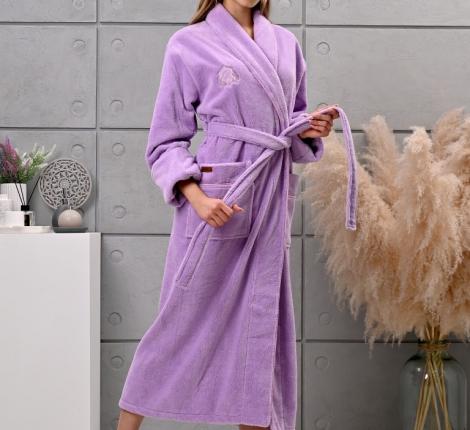 Халат женский трига шалька "AMBIELLA A-1295" лиловый, 3XL